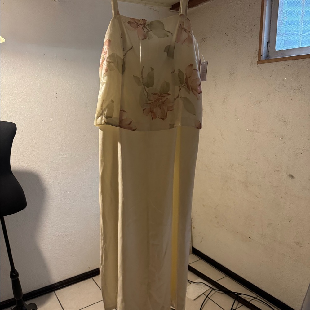 Floral Satin Maxi Dress